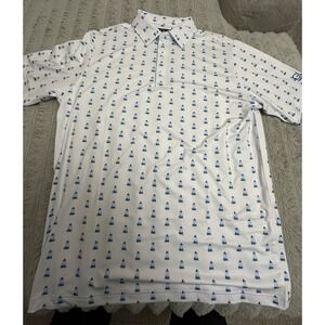 glg mens polo size large with lighthouses on it